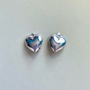 Vtg sterling heart clip-on earrings in excellent condition